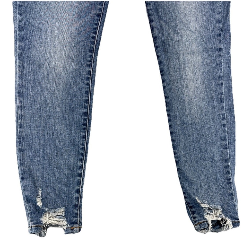Judy Blue Jeans Womens 13/31 Light Wash Distressed Raw Hem Skinny Casual Stretch - Picture 7 of 12